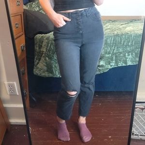 Black 5 Button Straight Leg Jeans sz 6